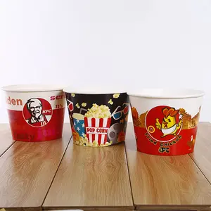 Chenghui produttore del marchio amazon di vendita calda su ordinazione di stampa a parete singola usa e getta popcorn secchio tazza di carta