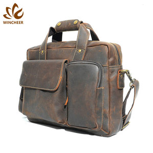 Wholesale <strong>Fashion</strong> Style Business Bag Lawyer Mens Comfortable Retro Document Durable Genuine Leather <strong>Briefcase</strong> for Men - Product Image 2