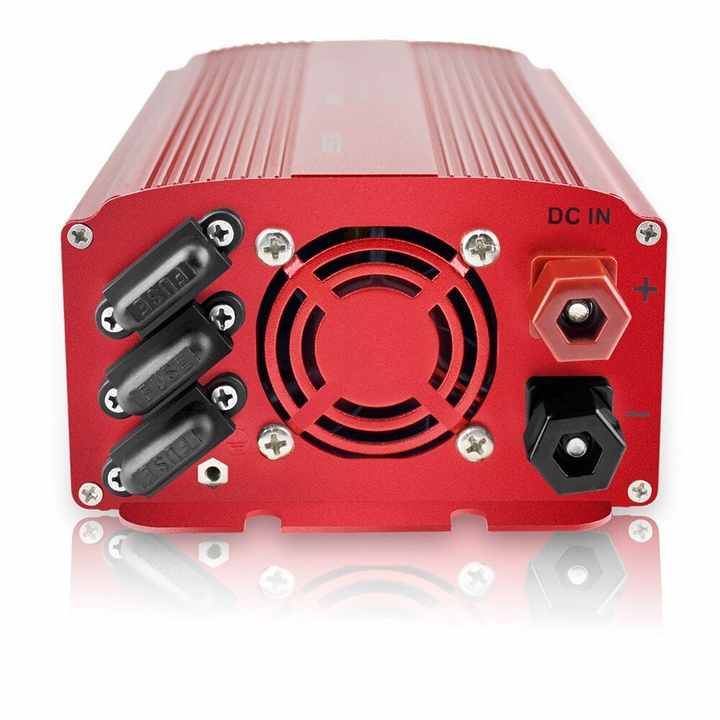 BESTEK Power Inverter 1000 Watt DC 12V to AC 120V Car Inverter Electronics Devices Inverter 2 sockets with Battery Clip