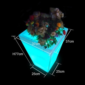 RVB changeant étanche LED rougeoyante en plastique Pot de fleur et jardinière coloré illuminé intérieur/extérieur Led maison jardinière Pot lumières - Product Image 5