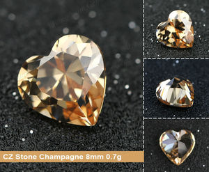 Brillante corazón Cut Champage 8 * 8 mm <span class=keywords><strong>zircon</strong></span> gemas sintéticas - Product Image 2