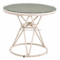 Vente en gros de tables et chaises en rotin PE de jardin extérieur Hotsale utilisées pour le restaurant en osier synthétique