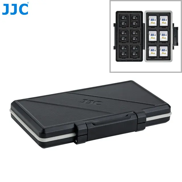 JJC JCR-SDMSD36 Memory Card Case Sturdy and Durable, Protect from Dust Shock Water Splashing for 12 SD, 24 MSD TF Card