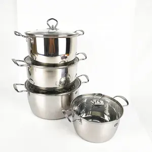 Kitchen Cooking pot cook ware 4pcs stainless steel cookware set