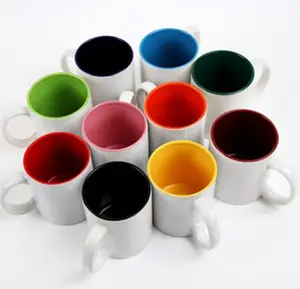 แก้วมักเซรามิกสีขาว/เปล่า11ออนซ์,แก้วกาแฟสีขาวและสีแดงสำหรับผู้ใช้1คน