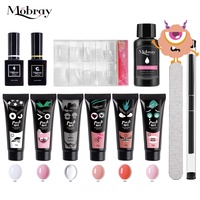 Kit d'extension d'ongles en polygel 6 couleurs, sans HEMA, à marque privée, en promotion – Gel UV de haute qualité pour femmes