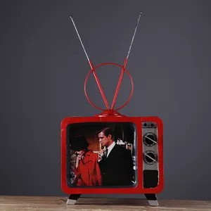 Kırmızı demir antika eski çoğaltma televizyon için ev dekor toptan