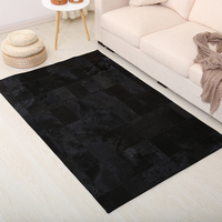 Schwarz gefärbte rutsch feste Rindsleder teppiche Rindsleder produkte Tapis