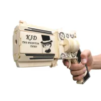 Pistola giocattolo modello di pistola in miniatura fai da te artigianato in legno pistola giocattolo modello Jigsaw Puzzle 3D con proiettile elastico sicuro per bambini e bambini