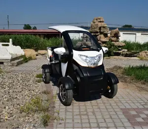 2 carrinhos de golfe pequenos três lugares, carro de turismo elétrico de quatro rodas