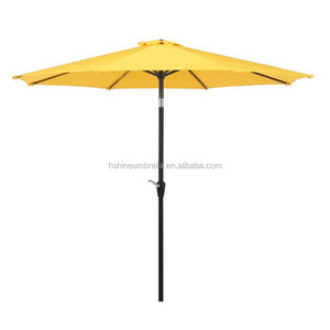 9ft estilo inclinado al aire libre sombrilla <span class=keywords><strong>Sun</strong></span> del marco del metal jardín patio paraguas en amarillo - Product Image 1