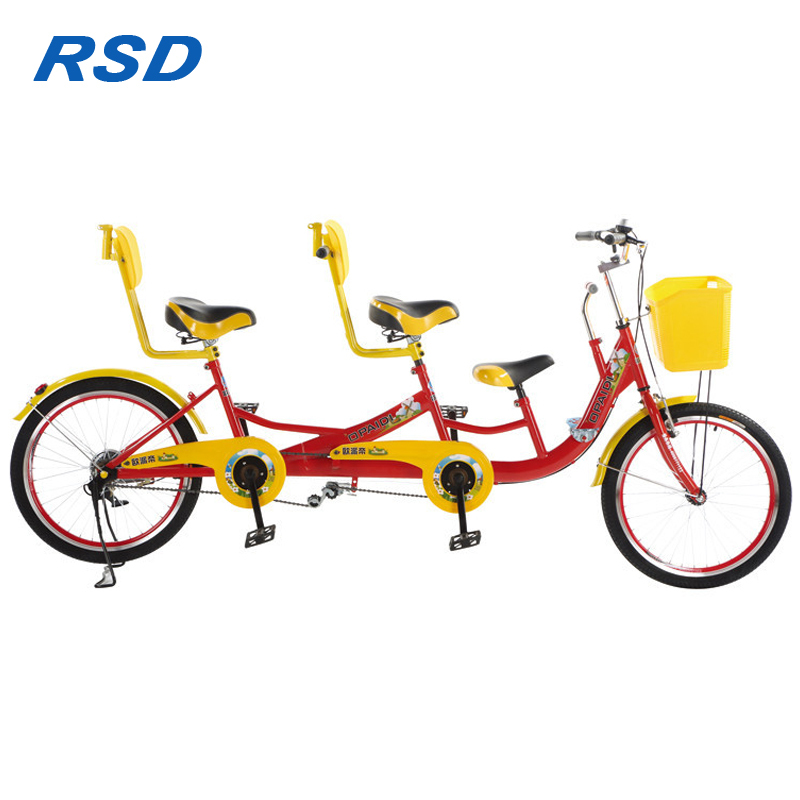 中国製サリー自転車、子供用特別シート付き/3人乗り/大人用タンデム 
