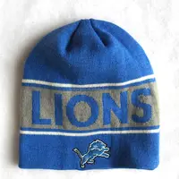 100% خيوط الاكريليك ترهل قبعة الرياضة قبعات التطريز فرق لكرة القدم في فصل الشتاء القبعات