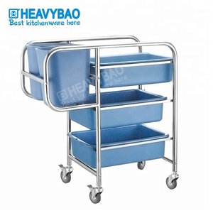 Carrito de Servicio de Acero Inoxidable y Plástico para Catering, Hotel, Cocina, Restaurante, Recolección de Platos, Limpieza de Alimentos, Equipo de Catering - Product Image 1