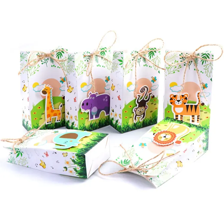 Jungle party decoration baby shower birthday animal theme party favor box