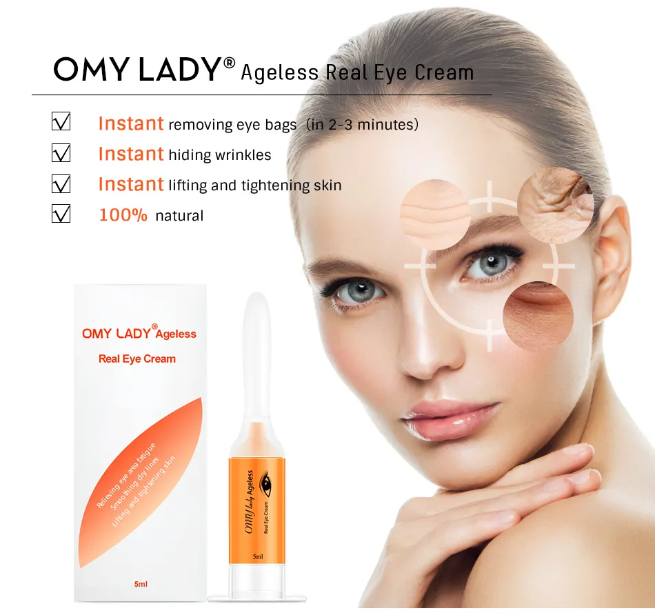 Omy Lady-Crema para los ojos antiarrugas, crema para los ojos antiarrugas, eliminación de ojeras, antiedad, Original
