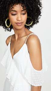 KY Ruffle Trim Draped Flutter Sleeves Polka <strong>Dot</strong> Print <strong>Maxi</strong> V Neck Adjustable <strong>Dress</strong> Summer <strong>Dresses</strong> Women Elegant <strong>Dresses</strong> - Product Image 2