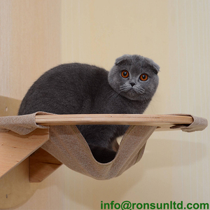 Cómoda hamaca de madera para gatos y mascotas, estante de montaje en pared - Product Image 6