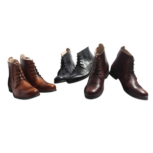 Bốt Da Nam, Bốt Da Bò Cổ Cao Kiểu Dáng Mới, Màu Trơn, Cao Su - Product Image 4