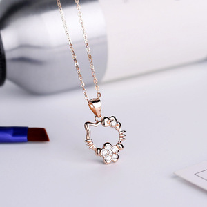 Collar de Plata de Ley 925 con Colgante de Gato Hello Kitty para Mujer - Product Image 2