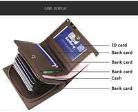 Baellerry gaya terbaru, dompet kapasitas besar pendek Kulit Buatan pria, tempat kartu Organ pria, wadah, dompet koin