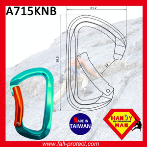 25KN puerta curvada montañismo escalada para rescate mosquetón de aluminio - Product Image 4