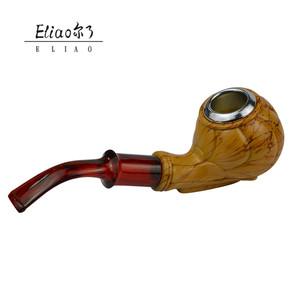 Pipa de Fumar de Resina Estilo <span class=keywords><strong>Calabaza</strong></span> Amarilla YiWu Erliao, Pipa de Resina de Color Hecha a Mano, Económica, de China - Product Image 4