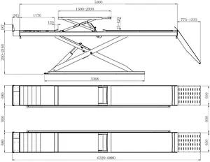 QJY-J-55 auto forbice ascensore utilizzato per l'allineamento e automotive garage di riparazione