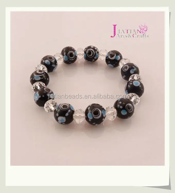 Verre verre evil eye Bracelet en perles de charme européen