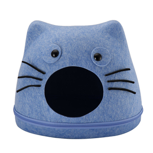 Super lindo fieltro en forma de gato cama <span class=keywords><strong>cueva</strong></span> <span class=keywords><strong>casa</strong></span> Cama fieltro de lujo cama - Product Image 1