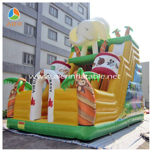 gigante y nuevos carriles dobles de la <span class=keywords><strong>selva</strong></span> de la diapositiva inflable con hinchables casa - Product Image 1