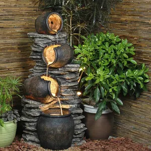 Venta al por mayor, fuente de agua decorativa para interiores con olla. Fuente de agua de piedra proveedor de China, fuente de agua de jardín interior a la venta