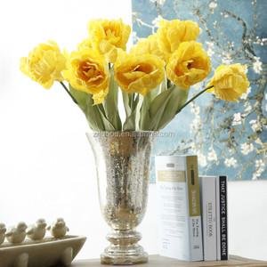 ZERO Holland estilo artificial <span class=keywords><strong>abierto</strong></span> tulipán Flores, pu tacto suave tulipán amarillo - Product Image 4