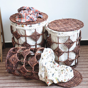 Giỏ Đựng Đồ Giặt Dệt Màu Nâu <span class=keywords><strong>Wicker</strong></span> Phòng Ngủ Giặt Giỏ Lưu Trữ Phòng Tắm - Product Image 3