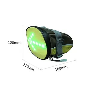 Tas Belakang Sepeda LED Tanpa Kabel, Lampu Peringatan Bercahaya Kit Sinyal Belok, Tas Belakang Berkendara, Kotak Tas Sepeda