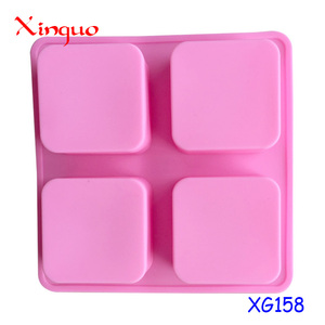 158 Nhà Máy Miễn Phí Mẫu <span class=keywords><strong>4</strong></span> Khoang Hình Vuông Silicone Bánh Khuôn Silicone Nến Khuôn Xà Phòng Làm Khuôn Nhựa Silicone BPA Miễn Phí - Product Image 5