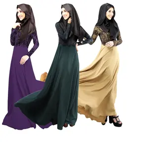 Charmante Frauen neuesten Burka Designs weiche Seide und Satin muslimischen Kleid Abaya