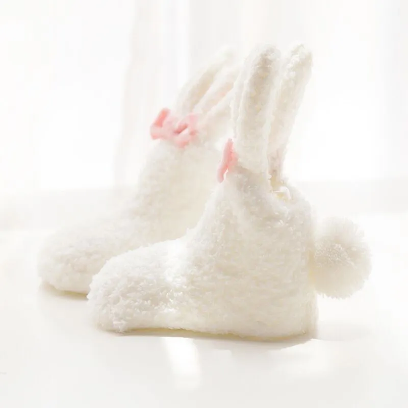 Konijn Slaap Aangepaste Baby Coral Fleece Vloer Sokken Voor 0-3 Jaar Oude Kinderen