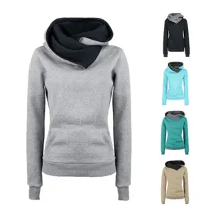 Women's Cowl Neck Casual Long Sleeve Pullover Hoodie with Kangaroo Pocket