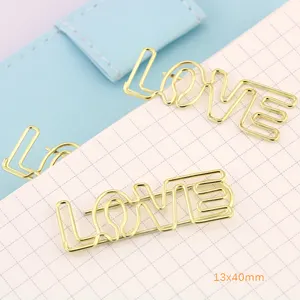 Forma de amor creativo de papel de cobre Clip hecho a mano Clips de alambre