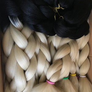 Extensions de cheveux synthétiques pour tresses boîte en crochet DIY, 24 pouces, 100g, vente en gros, cheveux ombrés, tresses jumbo, accessoires pour cheveux - Product Image 3