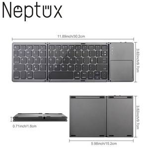 Có thể gập lại Wireless Bàn Phím <span class=keywords><strong>Bluetooth</strong></span> Với <span class=keywords><strong>Touchpad</strong></span> Cho Ipad Mackbook iphone - Product Image 1