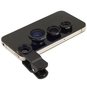 Taşınabilir 3 in1 Balıkgözü Lens Makro Geniş Açı Cep Telefonu Kamera Lens için cep telefonu Kamera