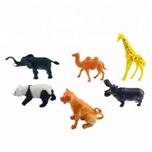 6 inch mini plastic wild zoo animal set toy