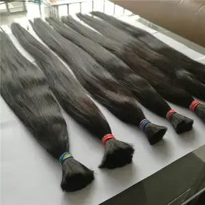 Natural black Vietnam raw remy virgin human hair bulk