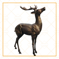 Sculpture d'animal de jardin en bronze Offre Spéciale statue grandeur nature de cerf et de faon de biche en bronze