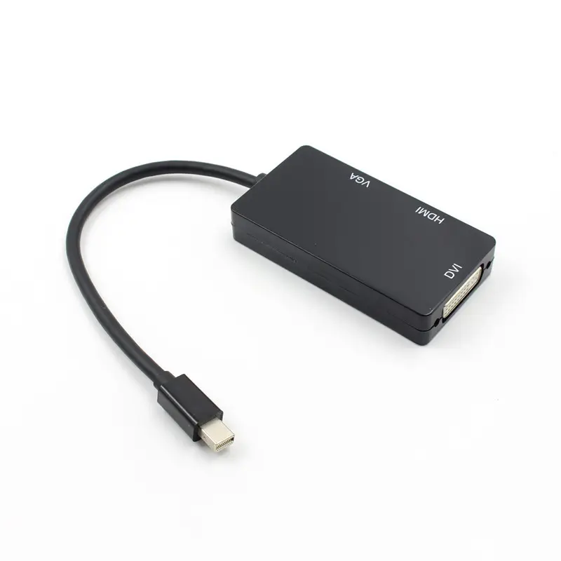 3 In 1 Mini Dp Displayport Displayport-naar-Hdmi Dvi Vga Adapter Audio Video Kabel Voor Apple Imac Macbook pro Ondersteuning 1080P