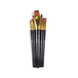 Ensemble de pinceaux pour peinture acrylique, 7 pièces, avec manche en bois, pour cheveux en nylon <span class=keywords><strong>noir</strong></span>, peinture artistique - Product Image 5
