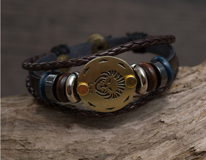 프로모션 선물 가죽 합금 스냅 패스너 12 조디악 팔찌 ZU002 - Product Image 3