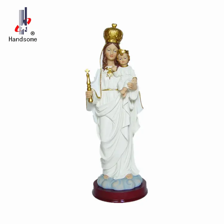 12 Inch Hars Ambachtelijke Scapulars Religieuze Standbeeld Onze Dame van Mount Carmel Afbeelding